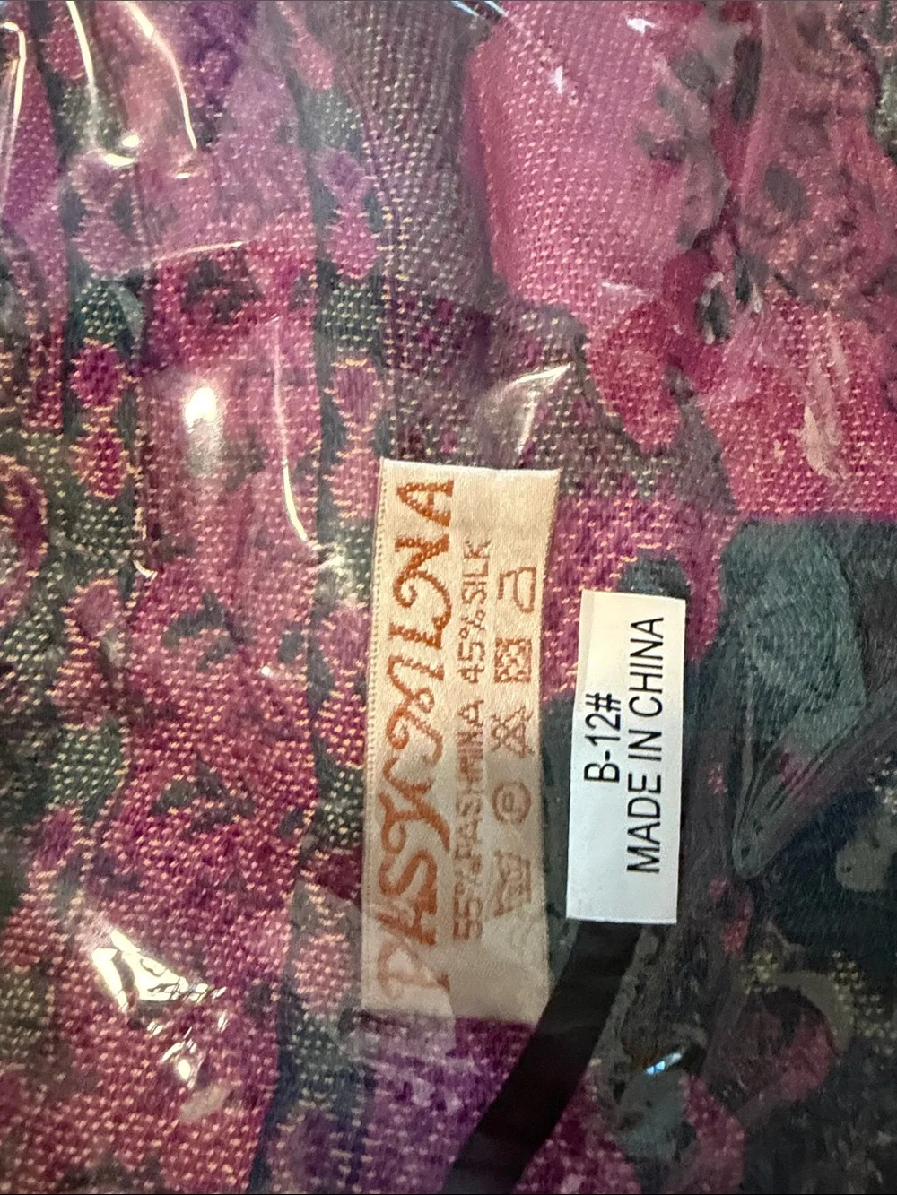 Pashmina Style Paisley Scarf in Fuchsia and Dark Green